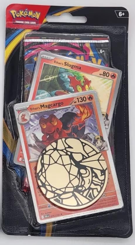 Pokemon TCG: Phantasmal Flames Premium Checklane Blister - Ethan's Slugma & Ethan's Magcargo - Awesome Deals Deluxe