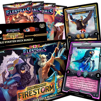 Elestrals - Firestorm Hermes vs. Zeus Double Starter Deck Bundle - Awesome Deals Deluxe