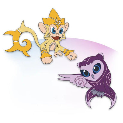 Elestrals - Luminape & Owlune Spirit Enamel Pin Set - Awesome Deals Deluxe