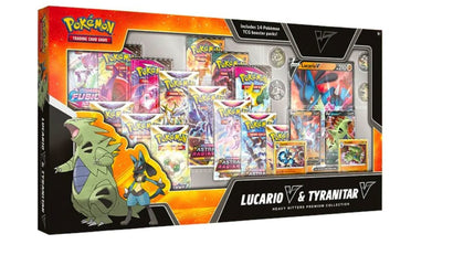 Pokemon TCG: Heavy Hitters Premium Collection SWSH - Lucario V & Tyranitar V - Awesome Deals Deluxe