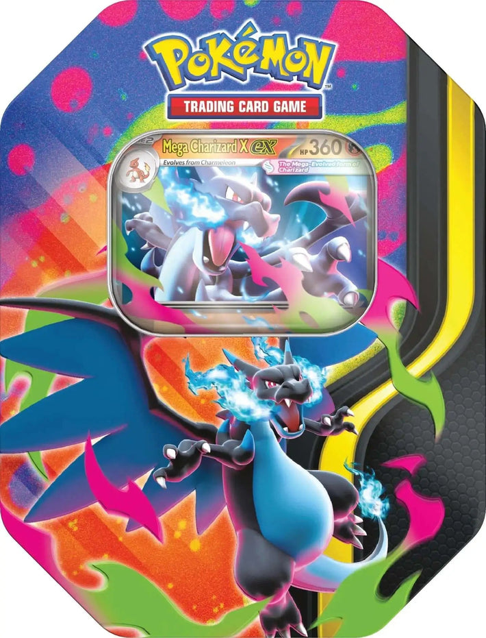 Pokemon TCG: Mega Charizard Tin - Mega Charizard X ex / Mega Charizard Y ex - Awesome Deals Deluxe