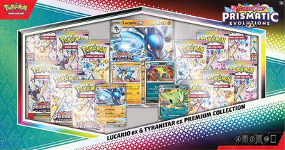 Pokemon TCG: Prismatic Evolutions Lucario ex & Tyranitar ex Premium Collection - Awesome Deals Deluxe