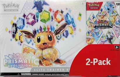 Pokemon TCG: Scarlet & Violet Prismatic Evolutions 2 - Pack Elite Trainer Box and Booster Bundle - Awesome Deals Deluxe