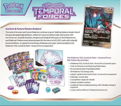 Pokemon TCG: Scarlet & Violet – Temporal Forces Elite Trainer Box - Walking Wake ex - Awesome Deals Deluxe