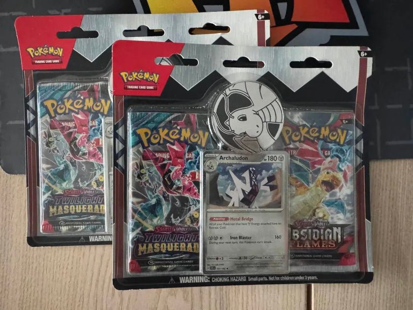 Pokemon TCG: Twilight Masquerade + Obsidian Flames 2-pack blister with Pokemon TCG: Twilight Masquerade + Obsidian Flames 2-pack blister with