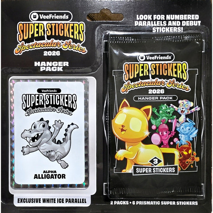 VeeFriends - Super Stickers Spectacular Series 2026 - Hanger Pack (Alpha ALLIGATOR) - Awesome Deals Deluxe