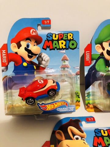 2017 HOT WHEELS MARIO, LUIGI, PEACH, TOAD & DONKEY KONG LOT OF 5 DIECAST CARS - Awesome Deals Deluxe