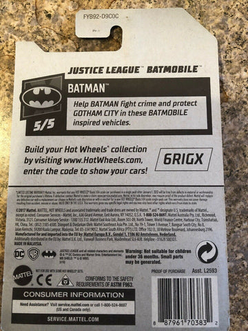 2018 HOT WHEELS BATMAN SERIES JUSTICE LEAGUE BATMOBILE 5/5 - Awesome Deals Deluxe