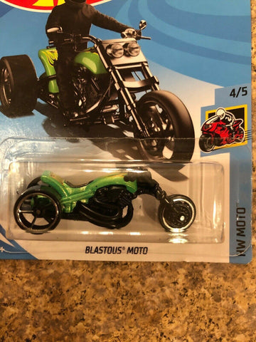 2019 HOT WHEELS GREEN BLASTOUS MOTO TRIKE, HW MOTO #4/5, HW #10/250, FREE SHIP - Awesome Deals Deluxe