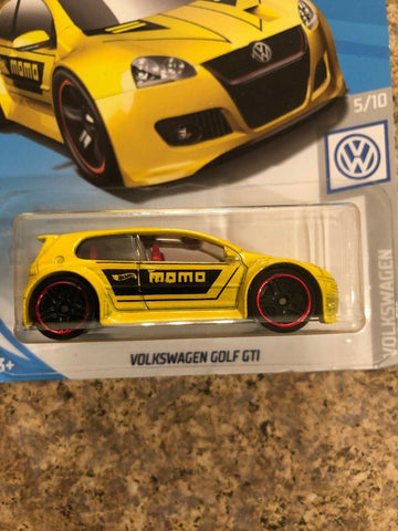 2019 Hot Wheels Volkswagen 5/10 - Volkswagen Golf GTI (Yellow) - Awesome Deals Deluxe