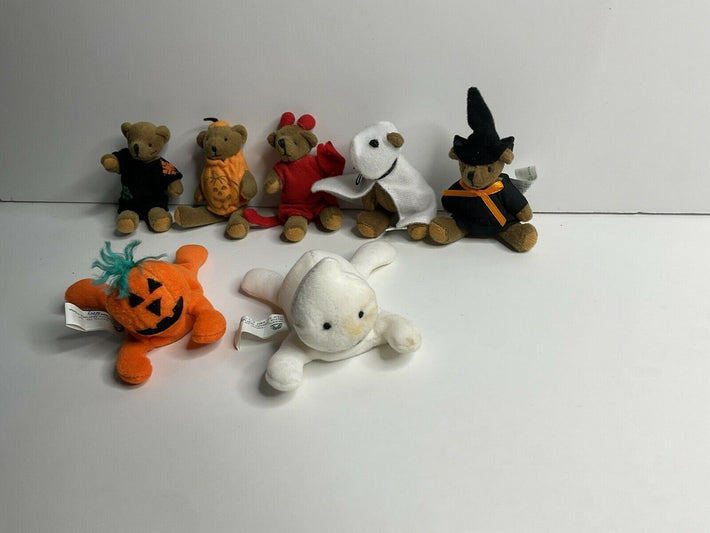 7 Oriental Trading Mini Halloween Plush Bears - Awesome Deals Deluxe