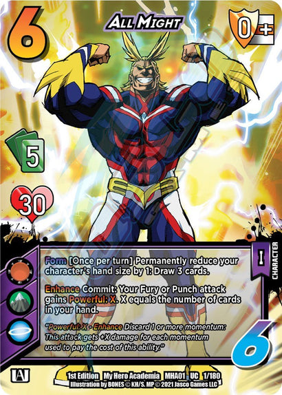 All Might - Set 1 - MHA CCG | MHA01 UC 1/180 - Awesome Deals Deluxe