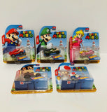2017 HOT WHEELS MARIO, LUIGI, PEACH, TOAD & DONKEY KONG LOT OF 5 DIECAST CARS