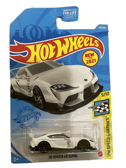 2021 Hot Wheels '20 Toyota GR Supra Rocket Bunny (White) - HW Speed Graphics - Awesome Deals Deluxe