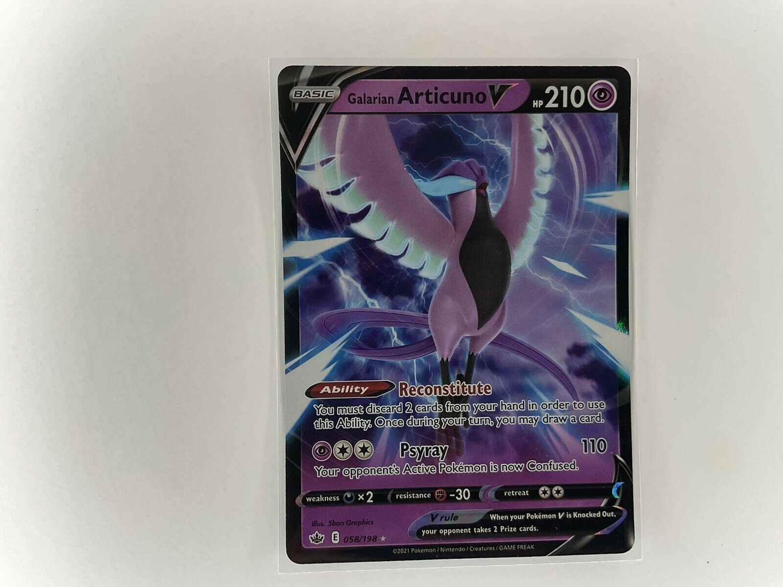 Galarian Articuno V 058/198 Chilling Reign NM Full Art Ultra Rare Poke Galarian Articuno V 058/198 Chilling Reign NM Full Art Ultra Rare Poke