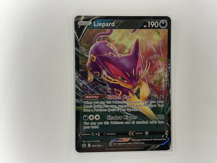 Liepard V 104/198 Chilling Reign NM Full Art Ultra Rare Pokemon Card - Awesome Deals Deluxe