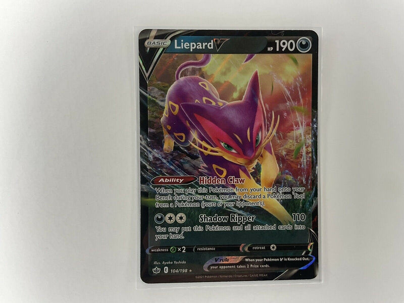 Liepard V 104/198 Chilling Reign NM Full Art Ultra Rare Pokemon Card