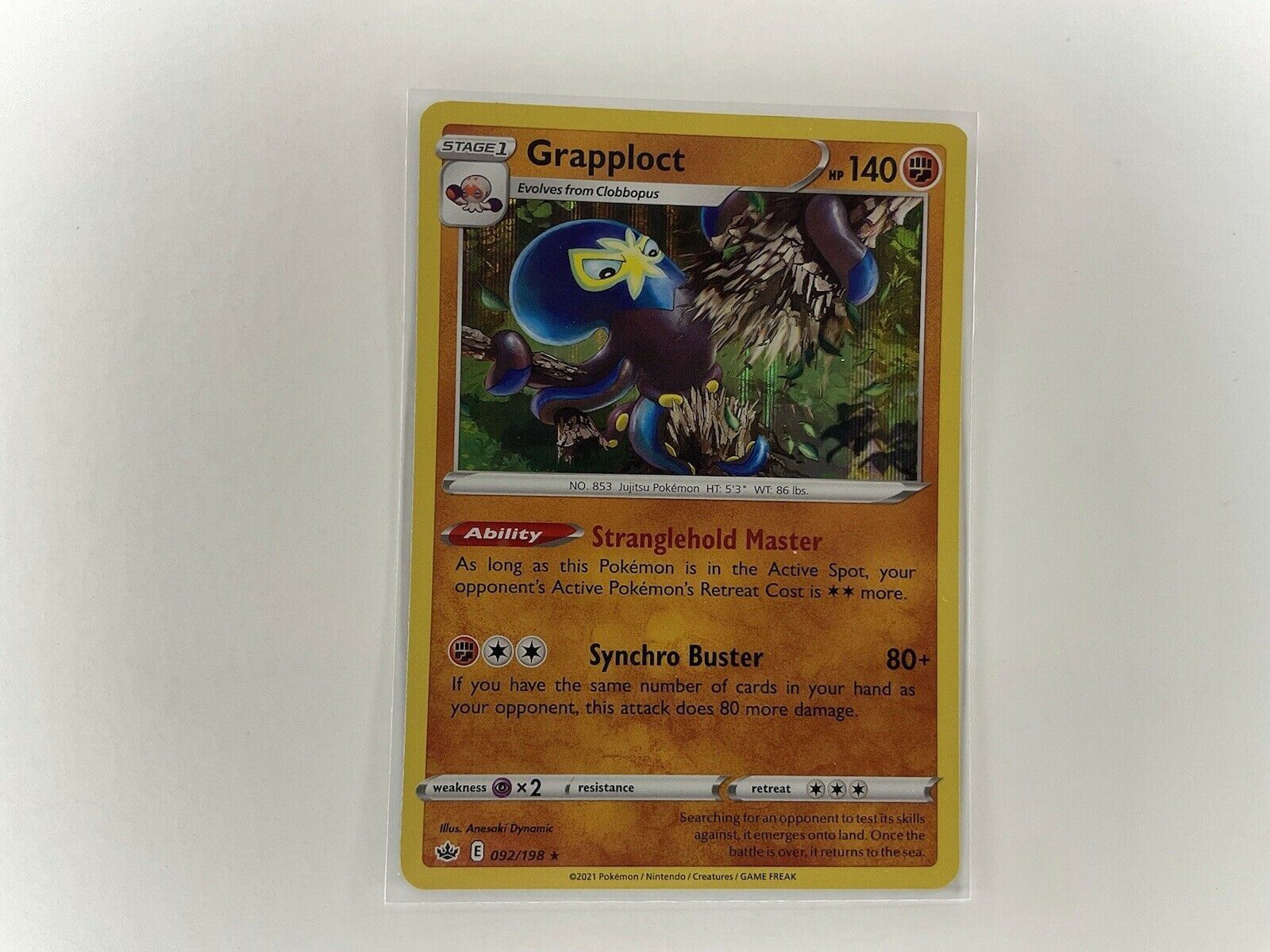 Pokemon - Grapploct - 092/198 - Holo Rare - Chilling Reign - NM/M Pokemon - Grapploct - 092/198 - Holo Rare - Chilling Reign - NM/M