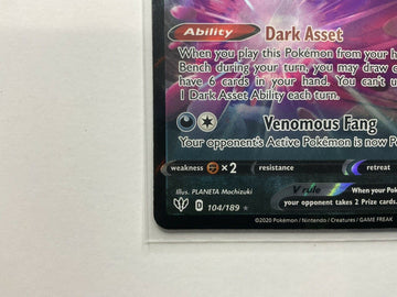 Crobat V 104/189 - Ultra Rare Full Art Holo Darkness Ablaze Pokemon Card - NM/M - Awesome Deals Deluxe