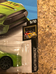 Hot Wheels 2019 Nightburnerz Series #139 Ford Focus RS Green - Awesome Deals Deluxe