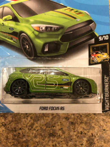 Hot Wheels 2019 Nightburnerz Series #139 Ford Focus RS Green - Awesome Deals Deluxe