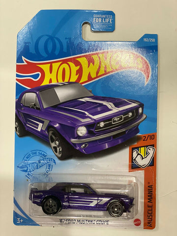 Hot Wheels '67 Ford Mustang Coupe Purple #192 192/250 2021 Muscle Mania 2/10 - Awesome Deals Deluxe