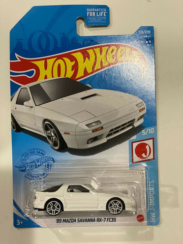 Hot Wheels '89 Mazda Savanna RX-7 FC3S White #176 176/250 2021 HW J-Imports 5/10 - Awesome Deals Deluxe