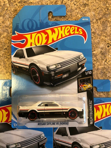 Lot Of Three (3) Hot Wheels 2018 Night Burnerz White Nissan Skyline RS (KDR30) - Awesome Deals Deluxe