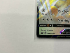 Pokemon Meowth V Card SWSH004 Black Star Promo Holo Foil Ultra Rare Sword Shield - Awesome Deals Deluxe