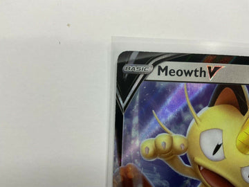 Pokemon Meowth V Card SWSH004 Black Star Promo Holo Foil Ultra Rare Sword Shield - Awesome Deals Deluxe